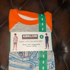 Kirkland Signature Kids, Construction print' 4-piece Cotton PJ Set.easy lounging